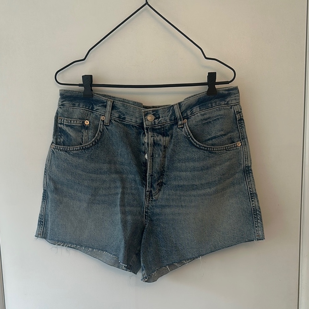 We The Free High-Rise Cutoff Jean Shorts in Medium Blue